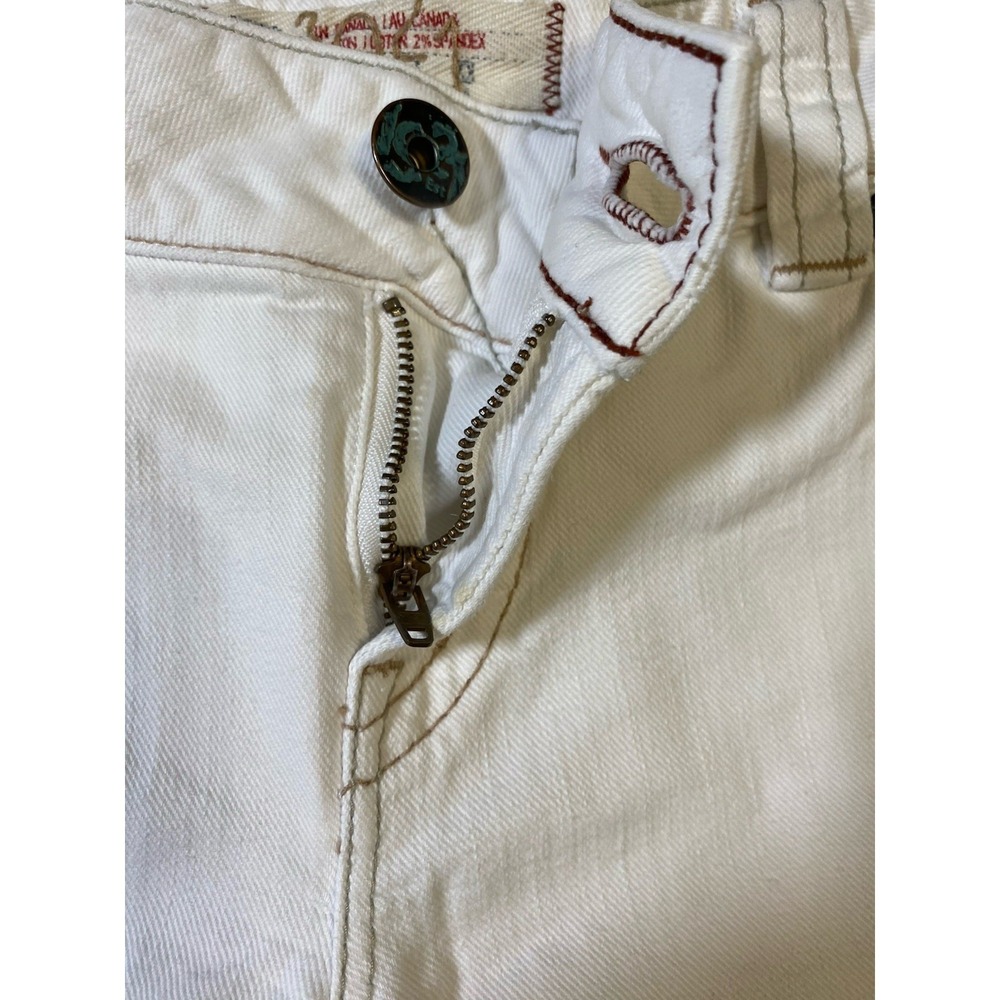 1921 Handcrafted Denim White Flare Jeans Western Glove Works Heavy Stitch 31x28 - Picture 4 of 12